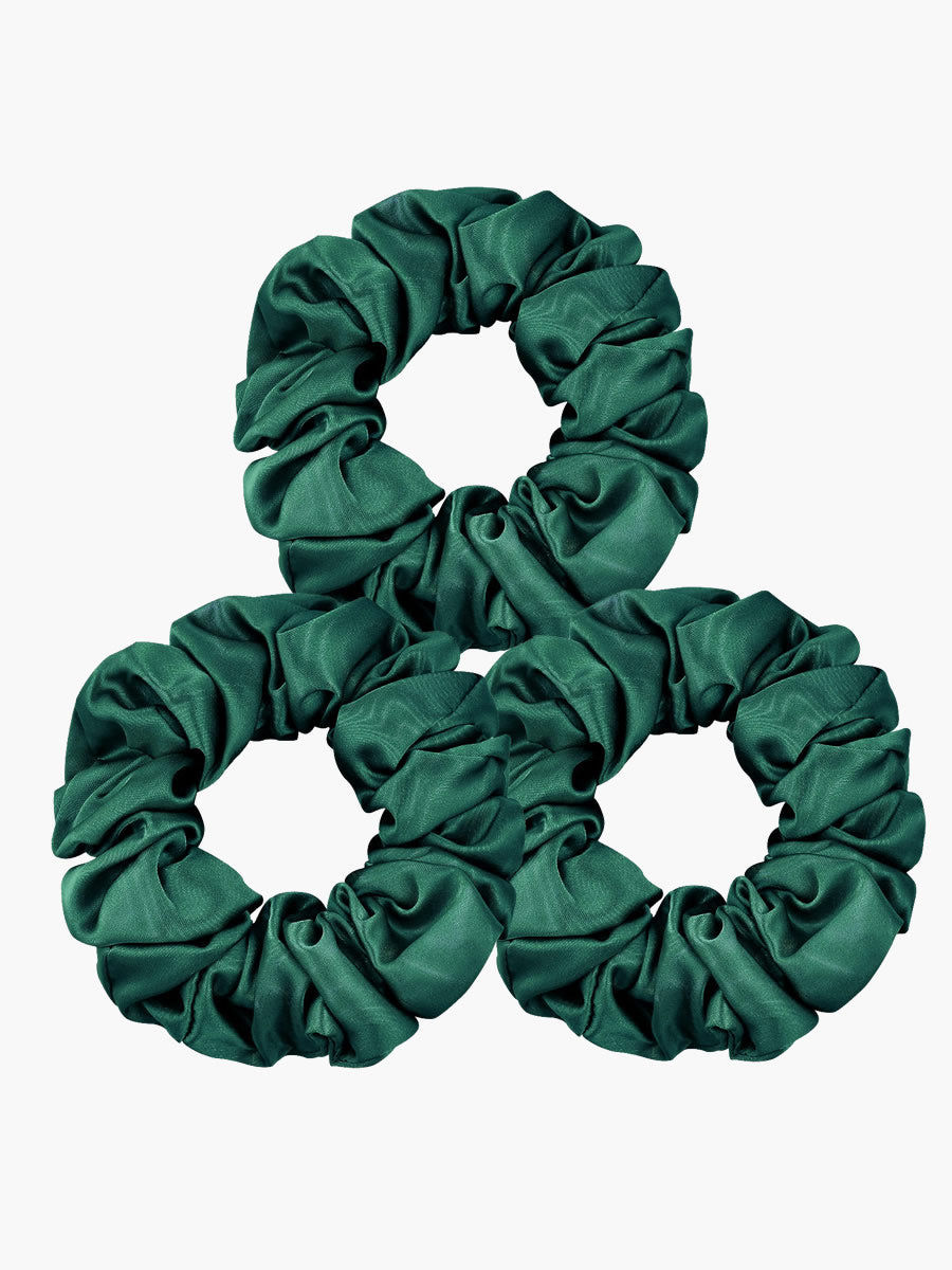 SilkSilky-AU 19Momme Pure Silk Scrunchie DarkGreen 002