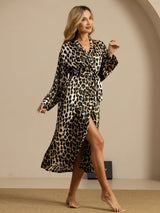 [Leopard] SilkSilky-AU Long Sleeve Women's Dressing Gown 004