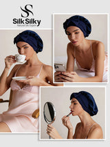 [Dark Blue] SilkSilky-AU Sleep Cap 006