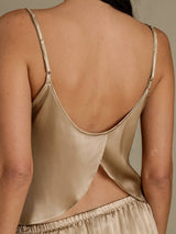[Champagne Gold] SilkSilky-AU Spaghetti Strap Camisole Set 005