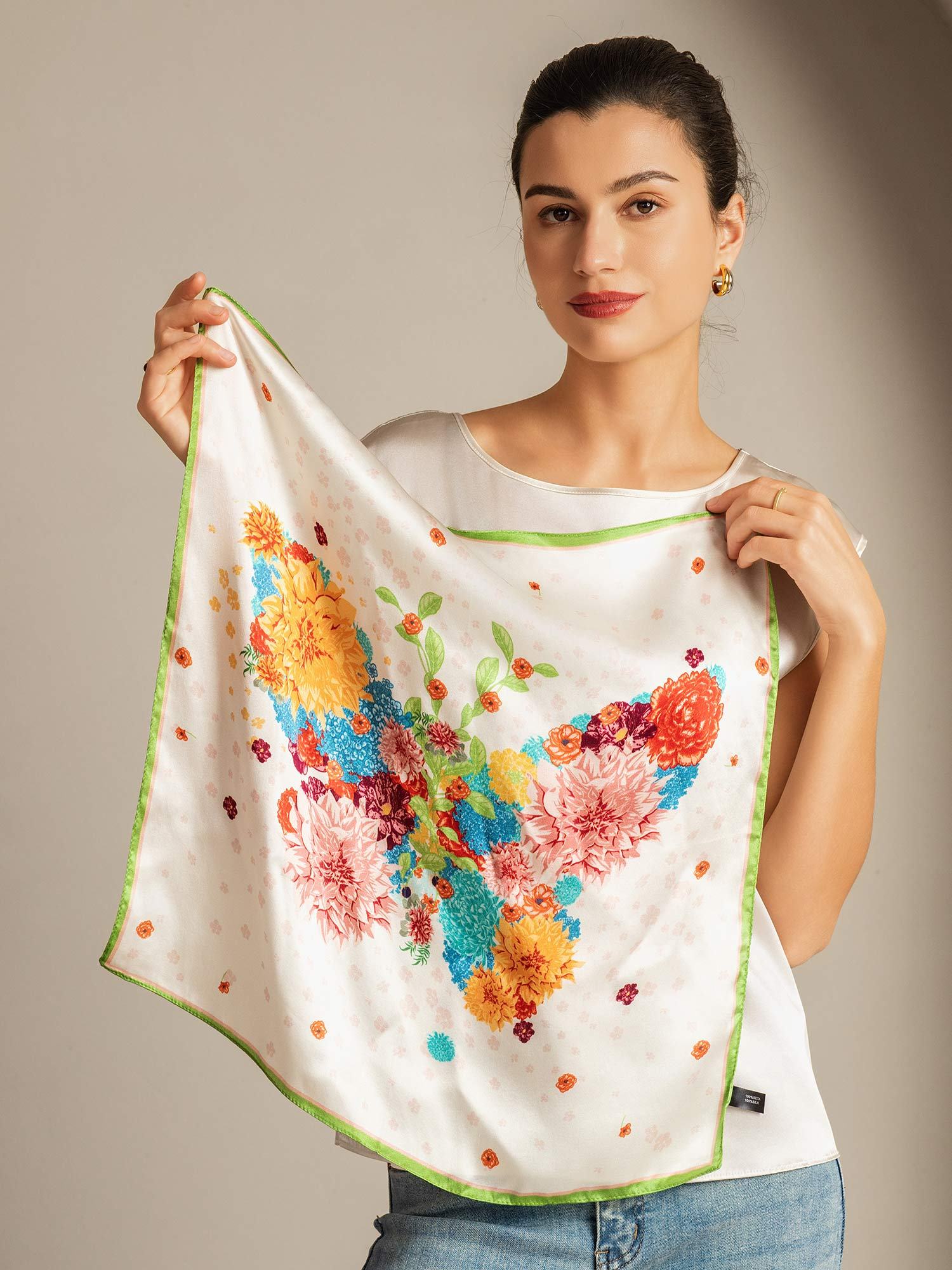 [P091] SilkSilky-AU Pure Silk Scarf 002