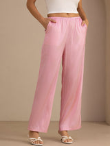 [Pink Pinstripe] SilkSilky-AU Womens Pants 001