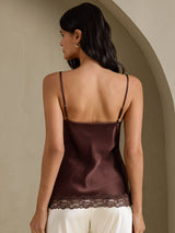 [Brown] SilkSilky-AU Spaghetti Strap V Neck Camisole 002