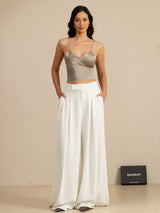 [Khaki] SilkSilky-AU Spaghetti Strap V Neck Camisole 008