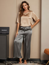 [Multi] SilkSilky-AU Half Sleeve Round Neck Women's Pyjamas 001