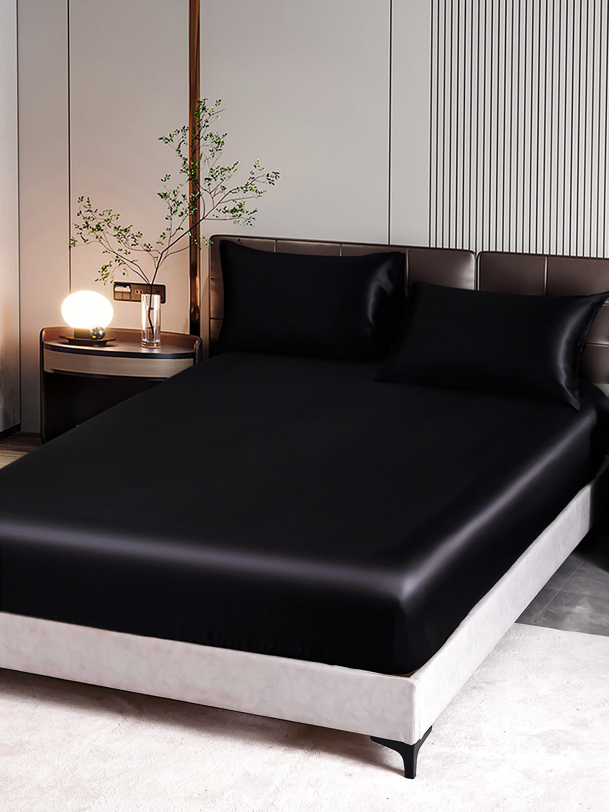 [Black] SilkSilky-AU 22Momme Bedding Set 002