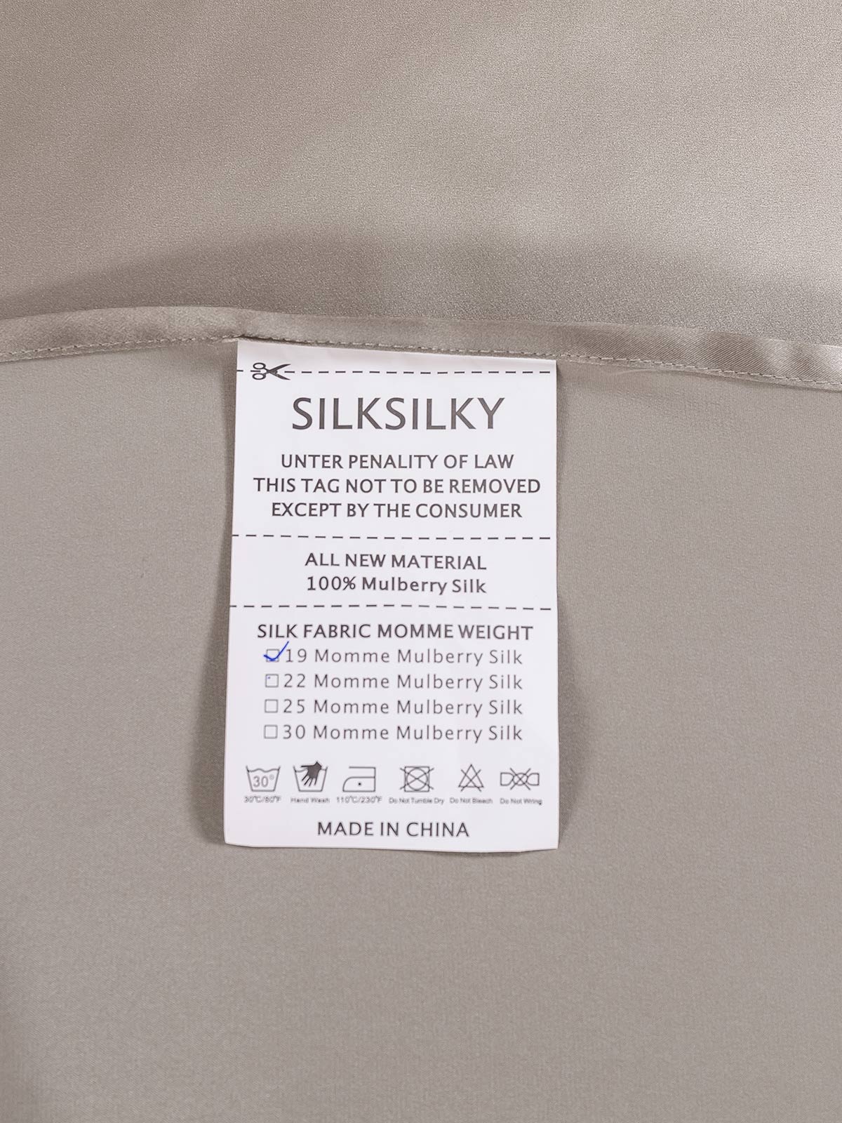 SilkSilky AU 19Momme Pure Silk Bedding Set Gray 005