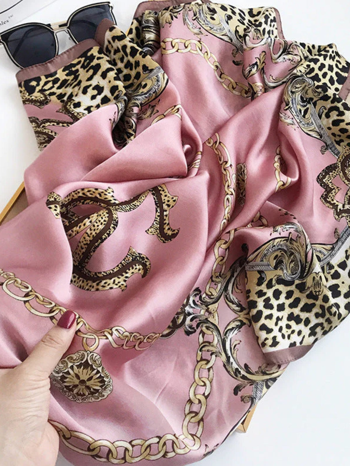 SilkSilky AU Pure Silk Scarf Leopard 004