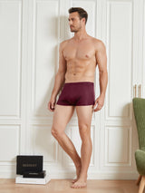 [Wine] SilkSilky-AU 100% Silk Jersey Men's Underwear 006