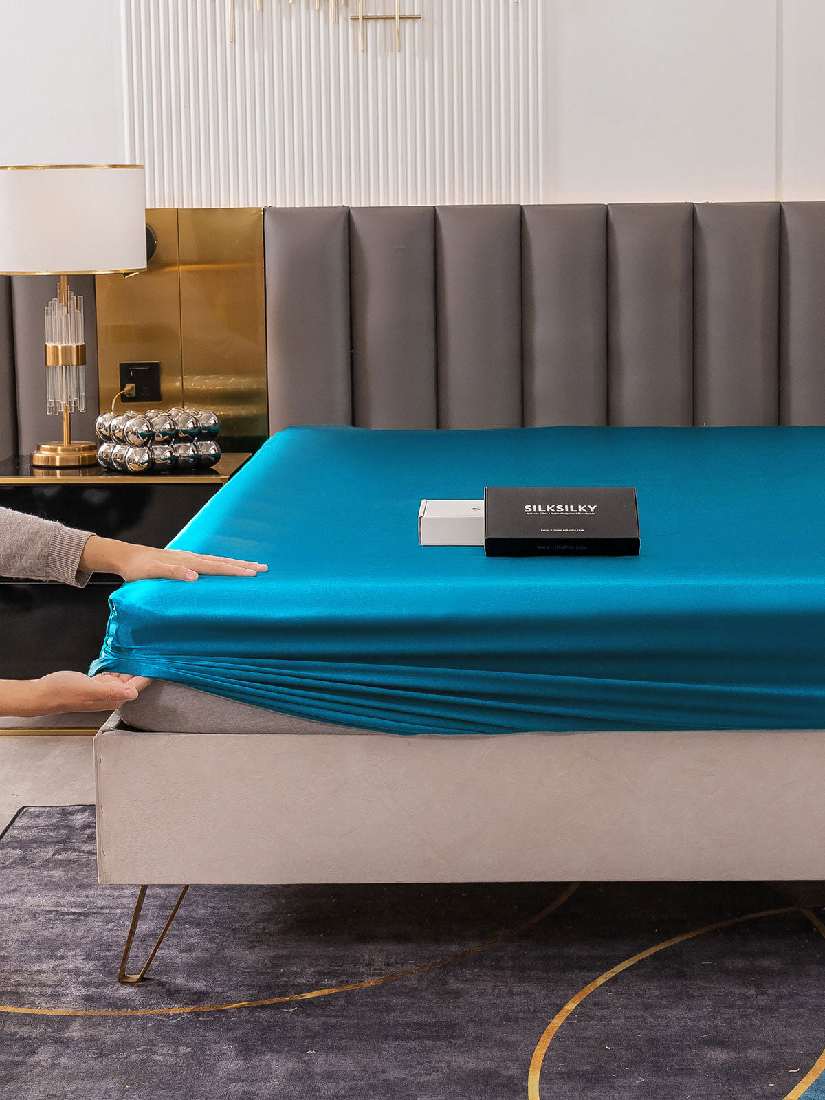 [Teal] SilkSilky-AU 19Momme Pure Silk Sheet 005