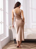 Pure Silk Casual Straps Long Dress