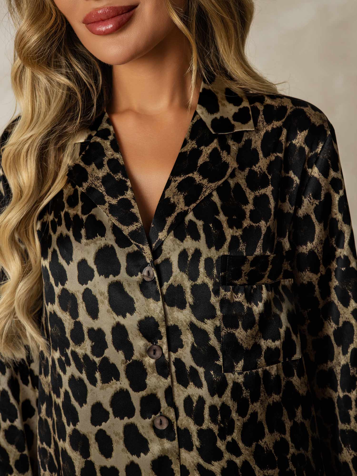 [Leopard] SilkSilky-AU Pure Silk Nightshirt 005