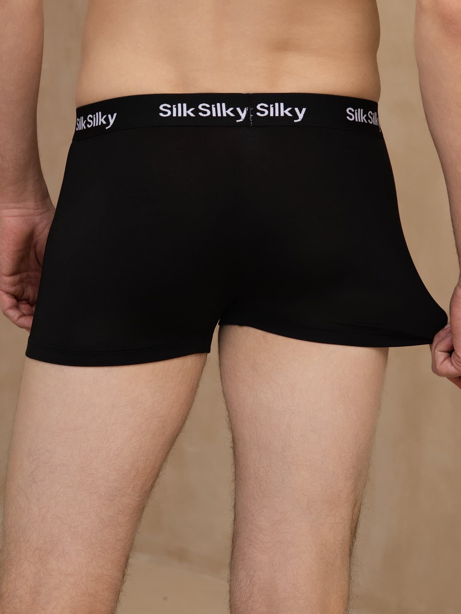 [Black] SilkSilky-AU 100% Silk Jersey Men's Underwear 002