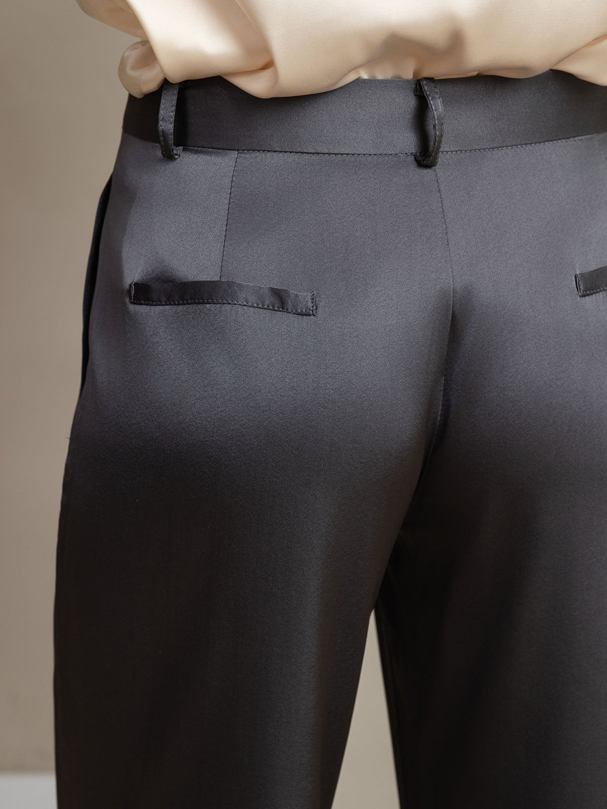[DarkGray] SilkSilky-AU 19Momme Silk Womens Pants 004