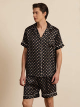 [Black Chain] SilkSilky-AU Short Sleeve Notch Collar Men's Pyjamas 001