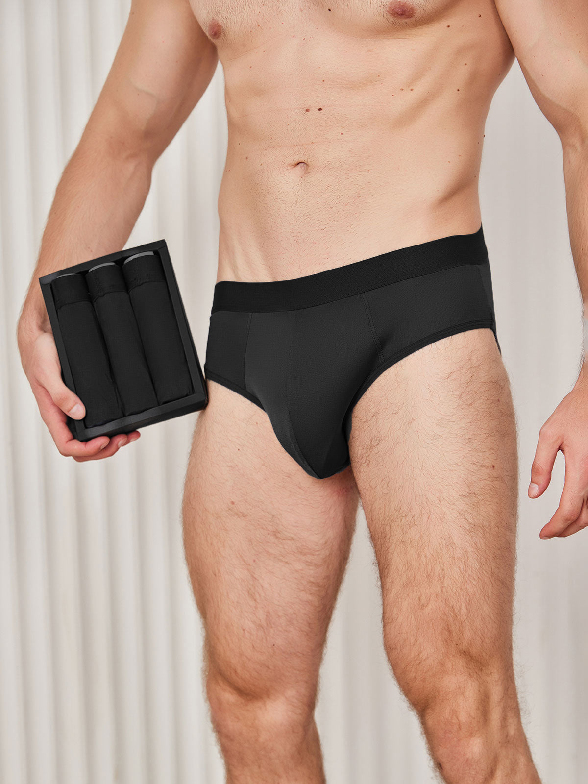 SilkSilky-AU Silk Knitted Mens Underwear Black 001