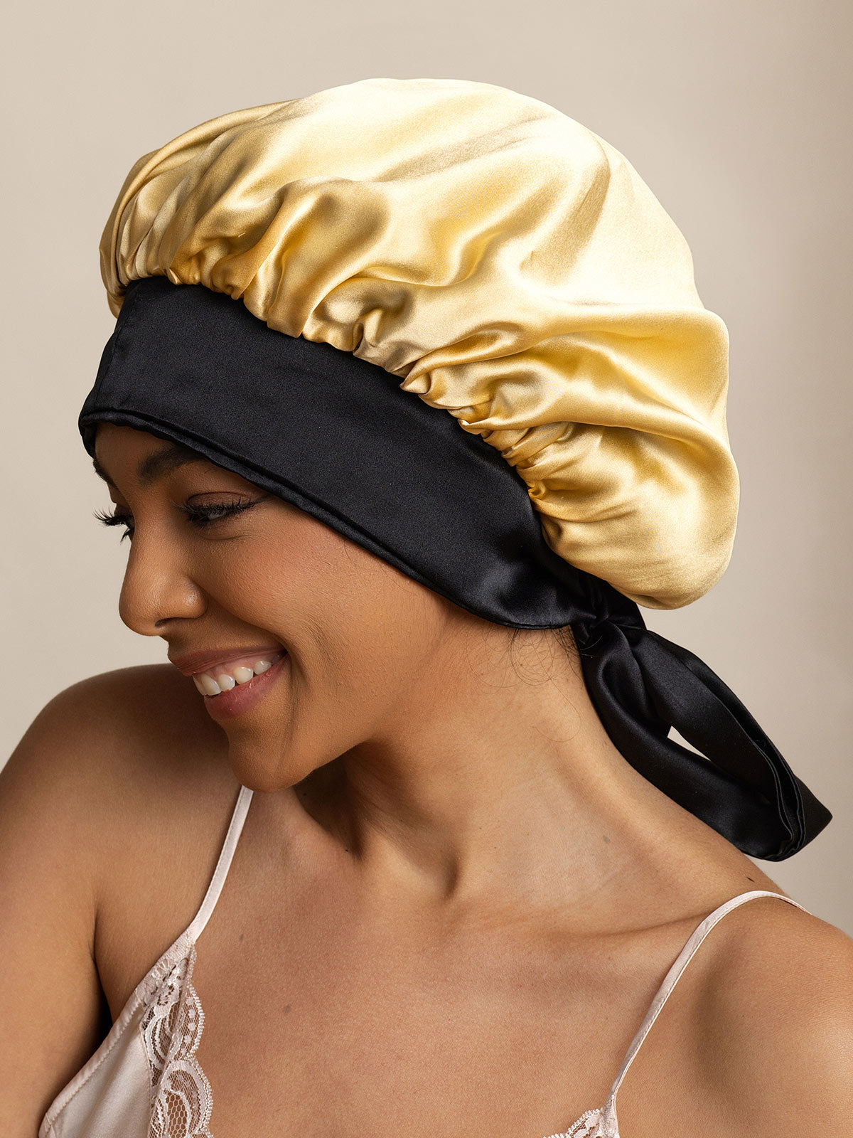 SilkSilky-AU Pure Silk Sleep Cap Champagne 005