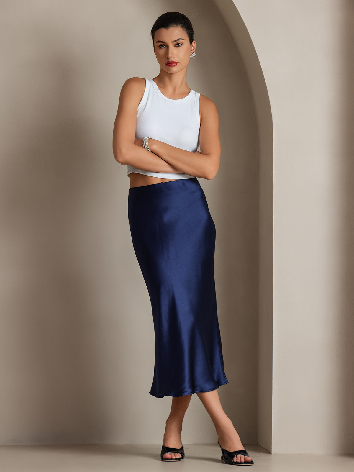 [Dark Blue] SilkSilky-AU Skirt 001