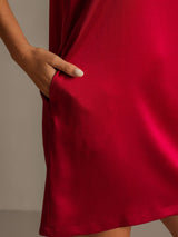[Wine] SilkSilky-AU 19Momme Machine-Washable Silk Sleeveless Scoop Neck Nightgown 005