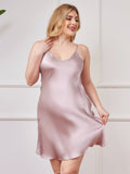 SilkSilky AU Pure Silk Deep V Neck Plus Size Dress Lavender 003