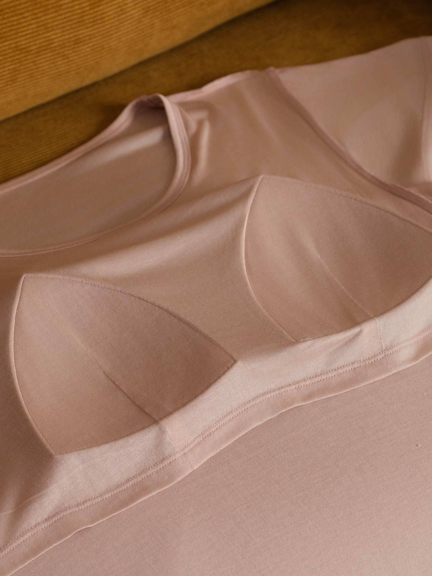 [Pink] SilkSilky-AU Pure Silk Round Neck Nightgown 005