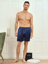 [Dark Blue] SilkSilky-AU Men's Sleep Shorts 004