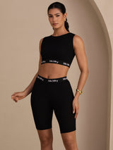 [Black] SilkSilky-AU Sleeveless Crew Neck Women's Outfit Sets 004