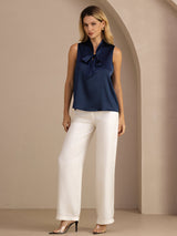 [Dark Blue] SilkSilky-AU Sleeveless Tie Neck Camisole 008