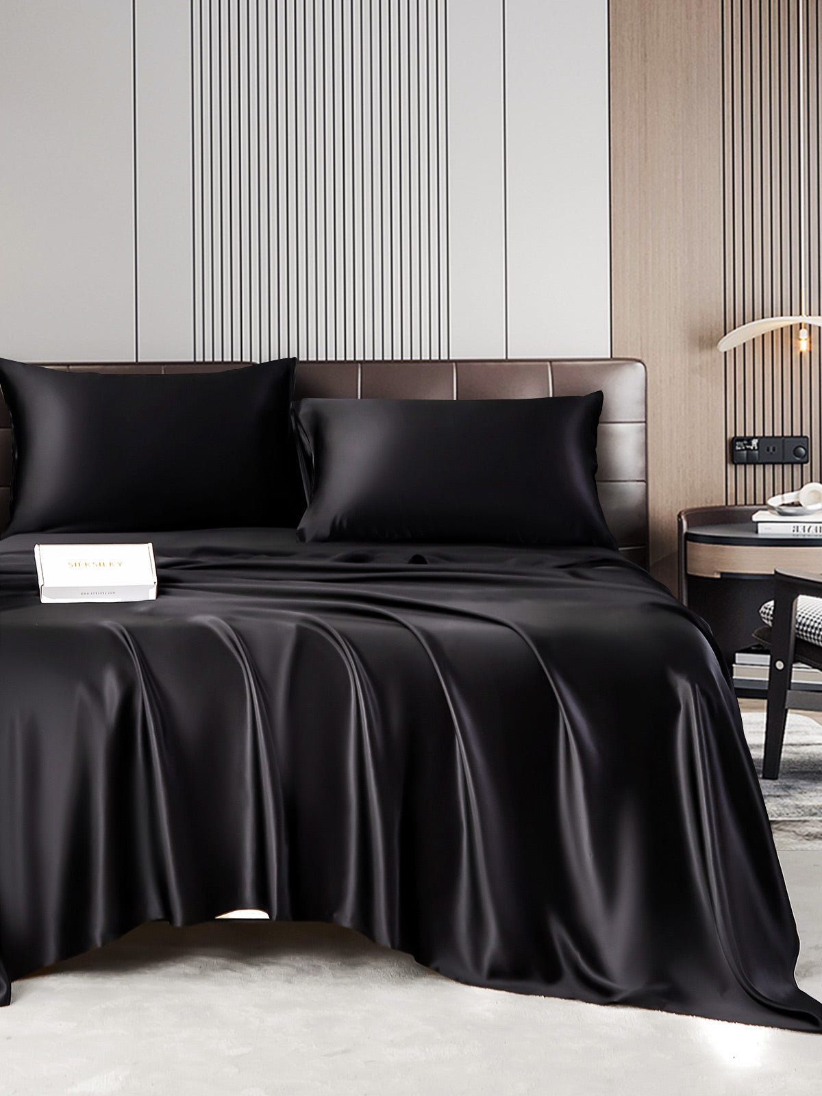 SilkSilky AU 22Momme Pure Silk Bedding Set Black 003