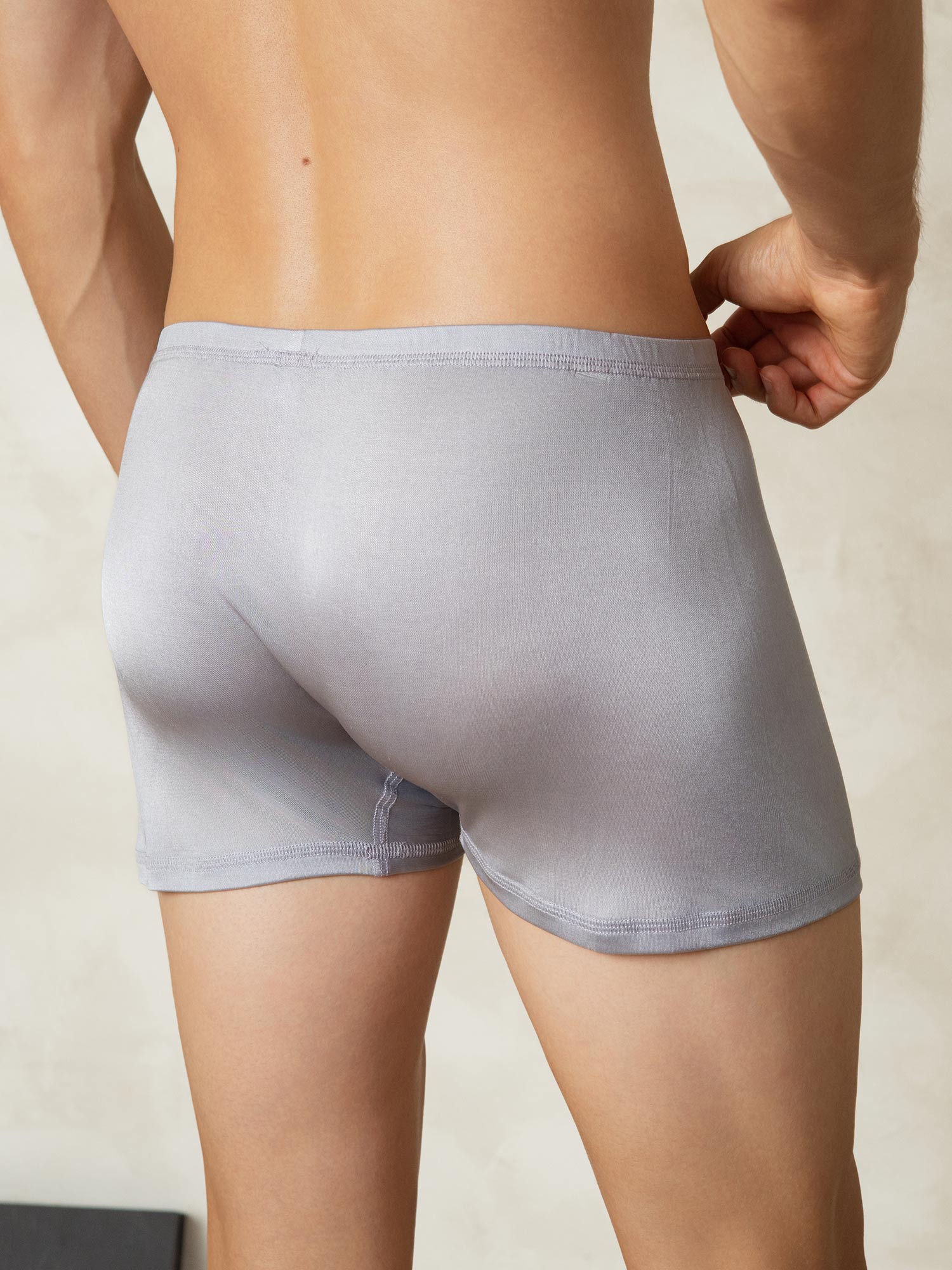 [Gray] SilkSilky-AU Silk Knitted Mens Underwear 002