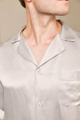 [Gray] SilkSilky-AU Long Sleeve Notch Collar Men's Pyjamas 006