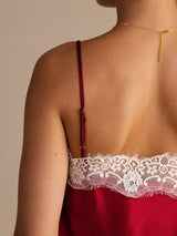 [Wine] SilkSilky-AU Spaghetti Strap V Neck Camisole 005