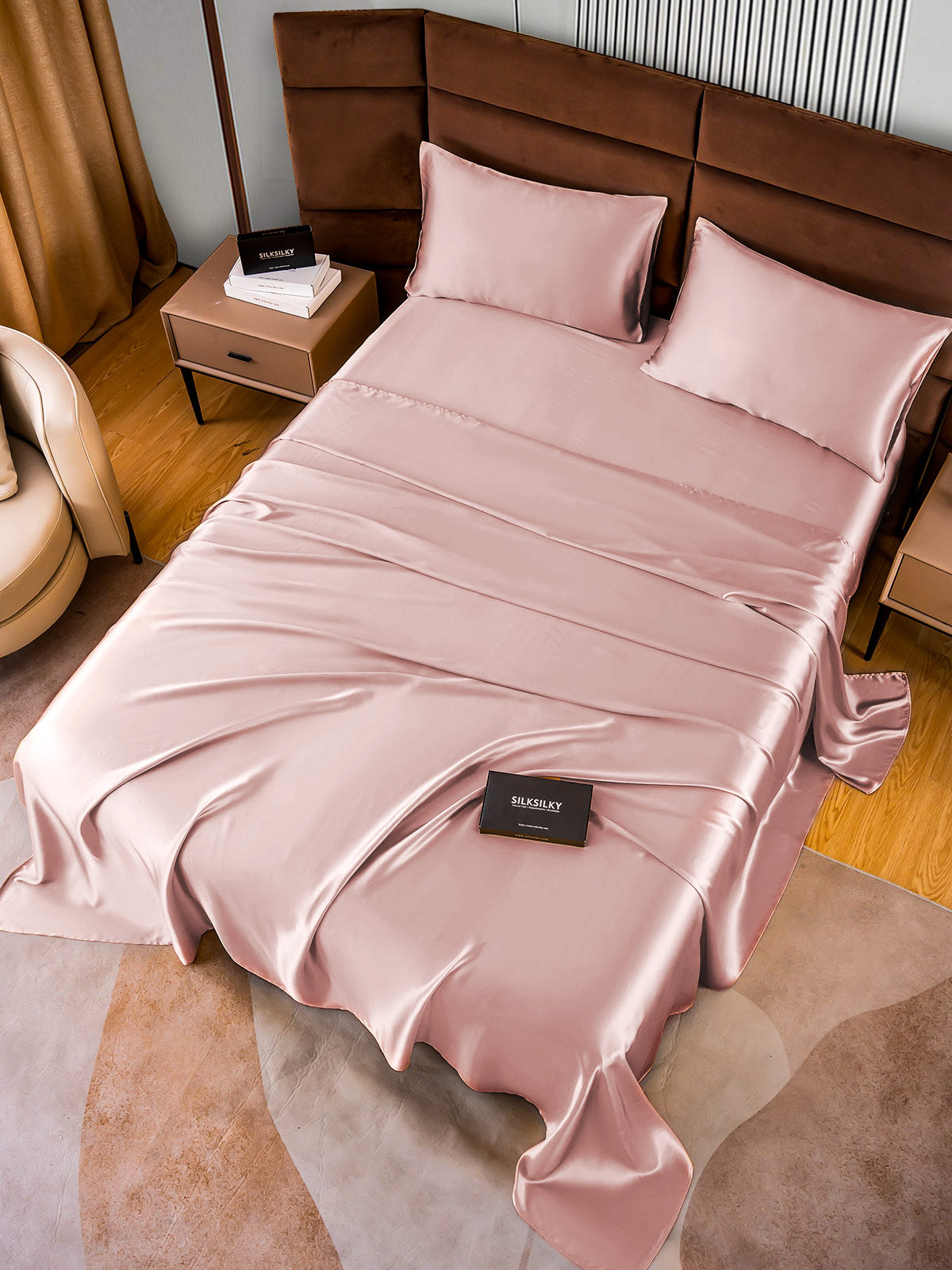 SilkSilky AU 22Momme Pure Silk Bedding Set PaleMauve 005