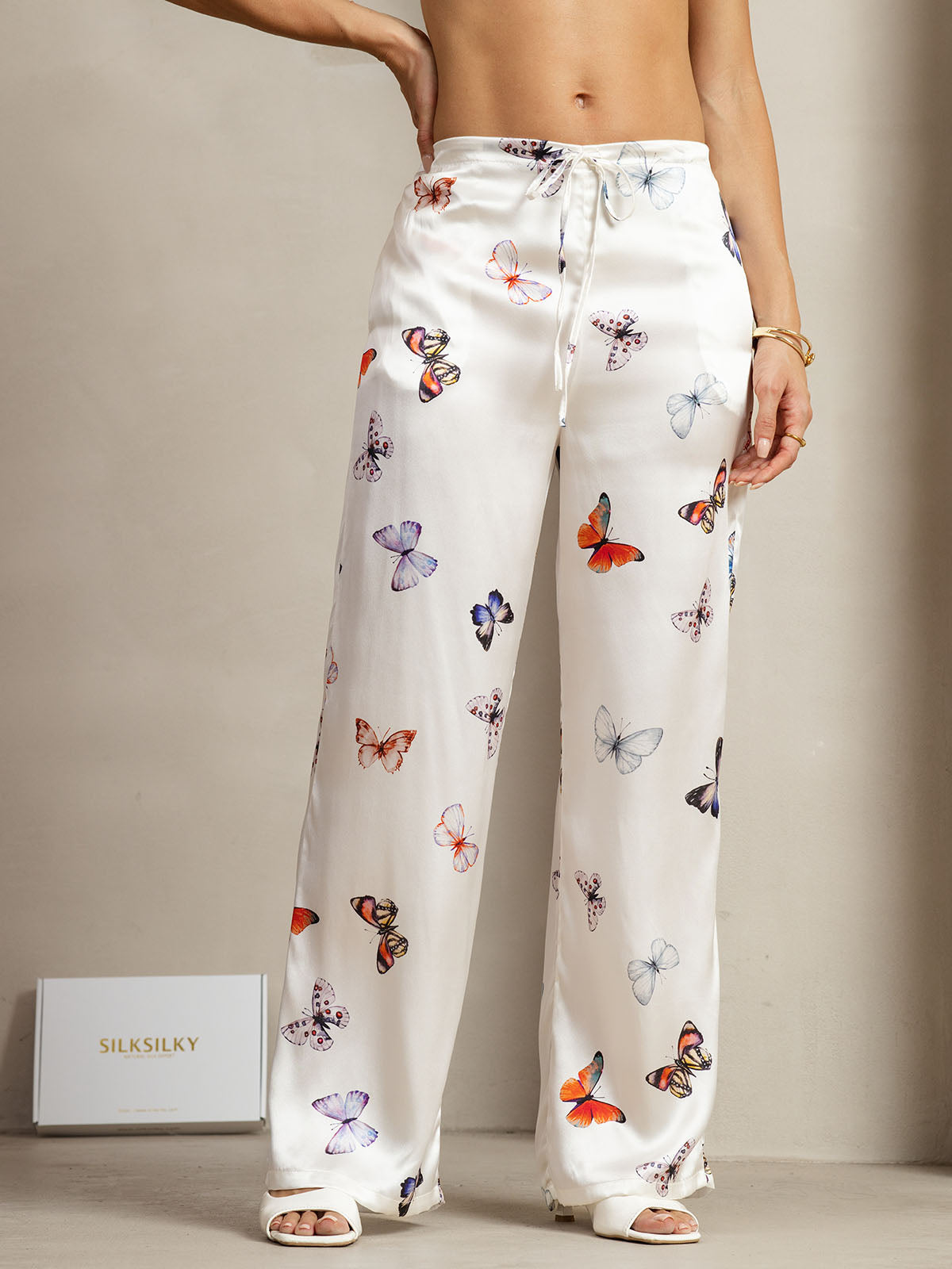 [White Butterfly] SilkSilky-AU 19Momme Silk Womens Pants 003