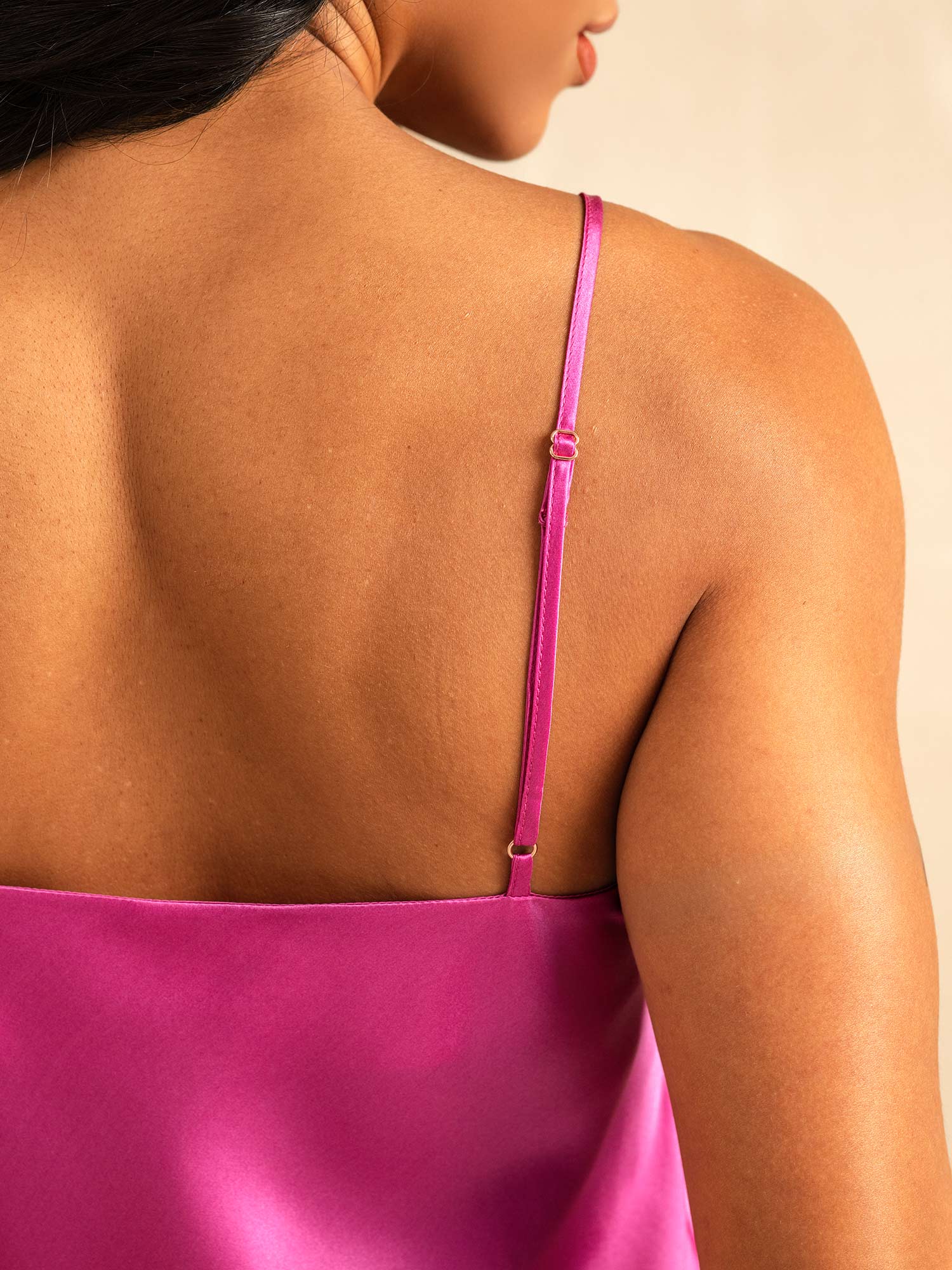 [Rose Red] SilkSilky-AU Pure Silk V Neck Camisole Set 006