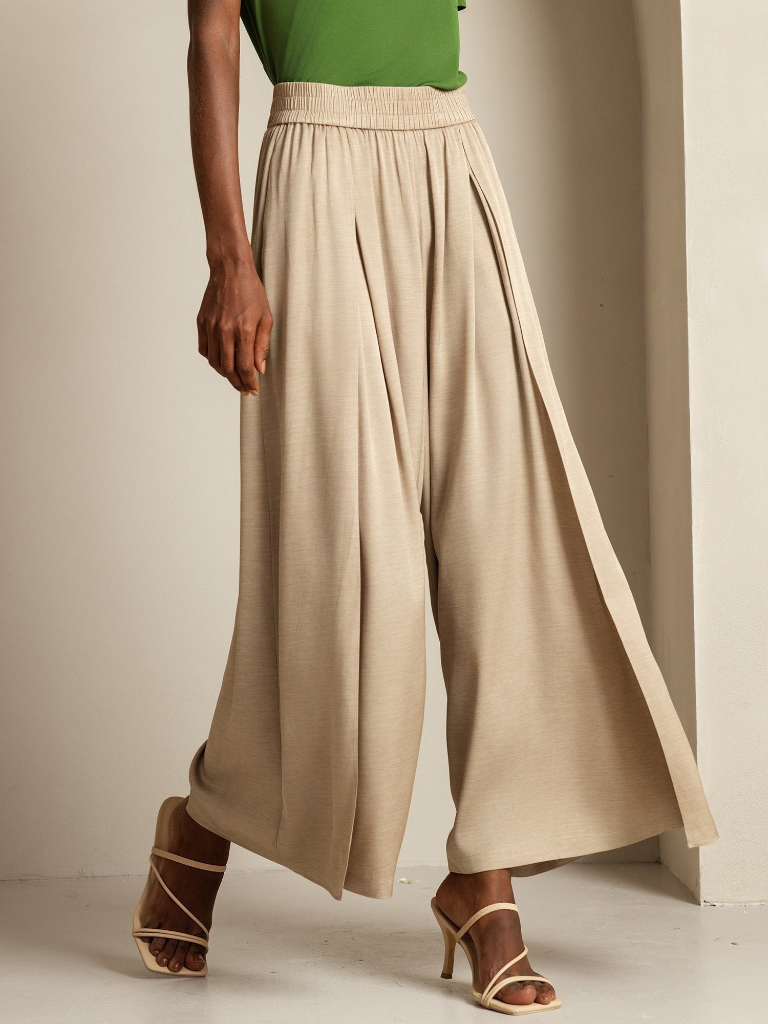 [Tan] SilkSilky-AU 19Momme Silk Womens Pants 006