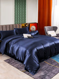 SilkSilky AU 25Momme Pure Silk Bedding Set DarkBlue 003