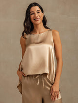 [Champagne] SilkSilky-AU Sleeveless Scoop Neck Camisole 003