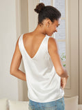 SilkSilky AU Pure Silk Sleeveless V Neck Camisole White 002