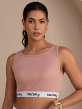[Pink] SilkSilky-AU Sleeveless Crew Neck Camisole 003