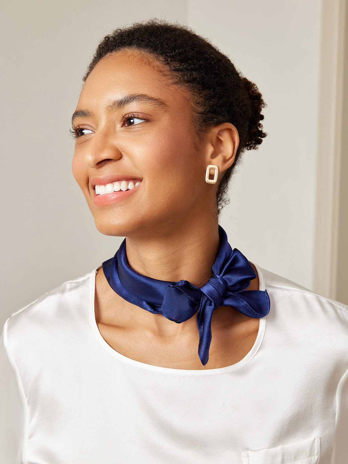 [Dark Blue] SilkSilky-AU Pure Silk Scarf 001