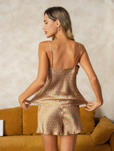 [Floral] SilkSilky-AU 19Momme Spaghetti Strap V Neck Camisole Set 002