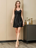 SilkSilky AU Pure Silk Sleeveless V Neck Dress Black 003