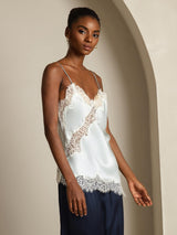 [Light Blue] SilkSilky-AU Spaghetti Strap V Neck Camisole 003
