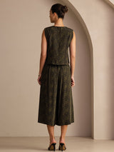 [Pine Vintage] SilkSilky-AU Sleeveless Crew Neck Women's Outfit Sets 002