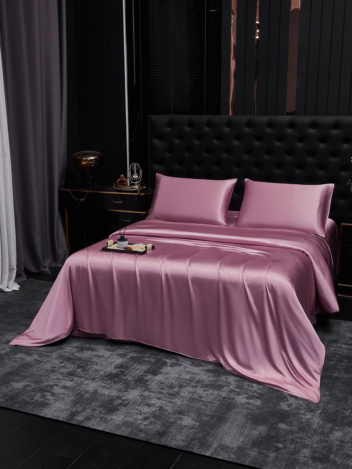 [Mauve Orchid] SilkSilky-AU 25Momme Pure Silk Bedding Set 002