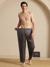 [Black Ginkgo] SilkSilky-AU Men's Sleep Shorts 006