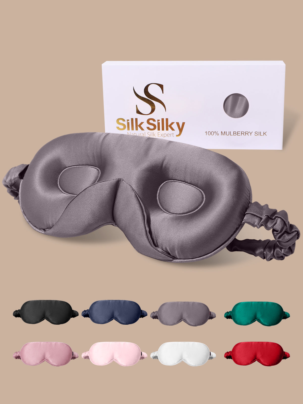 [Dark Gray] SilkSilky-AU Pure Silk Eye Mask 001