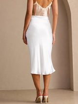 [White] SilkSilky-AU Skirt 002