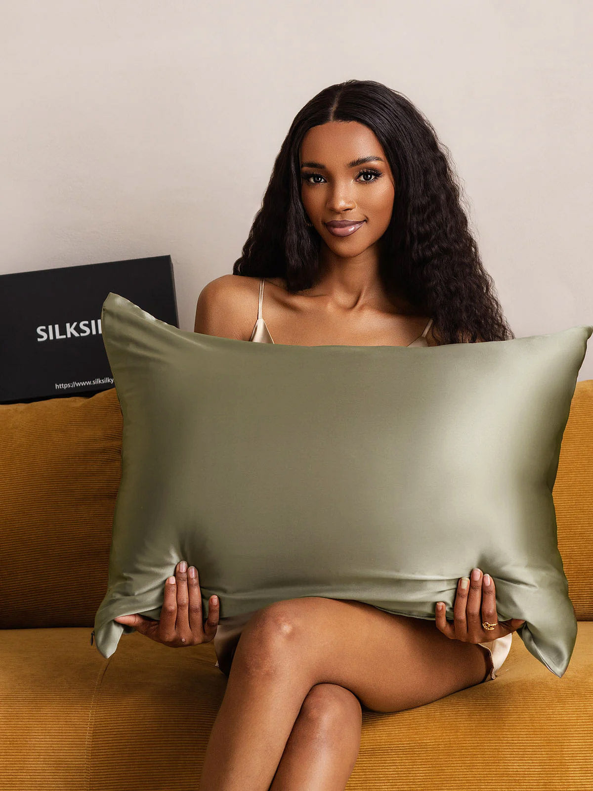 [Olive Green] SilkSilky-AU 22Momme Pure Silk Pillowcase 005